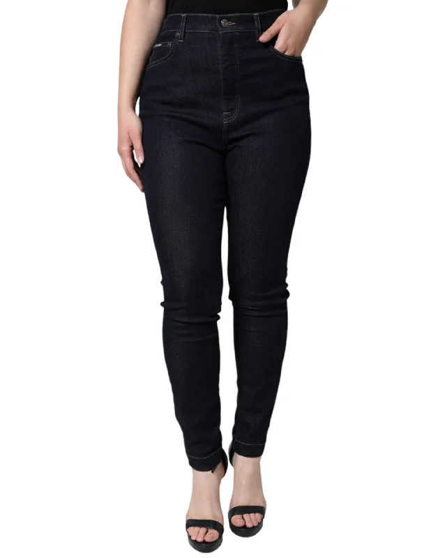 Workwear Fashion for Women Dolce & Gabbana  GRACE High Waist Skinny blue Women's Jeans