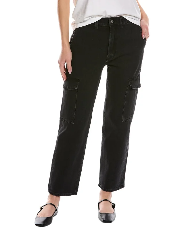 Women's Holiday Attire 7 For All Mankind Black Cargo Jean