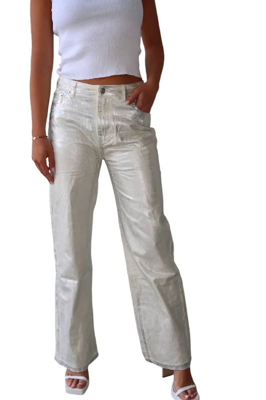 Online Clothing Boutiques Star Girl Pants In Silver