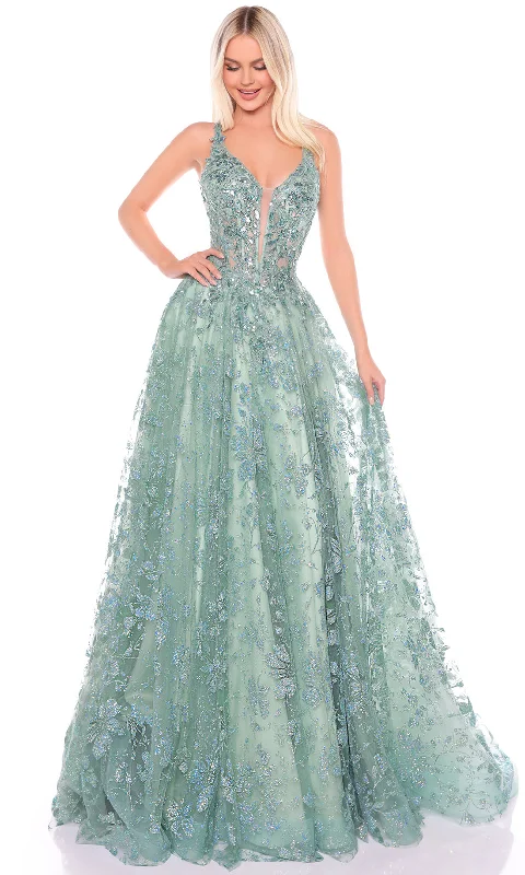 Women's Resort Apparel Amarra 88126 - Floral Applique Prom Gown