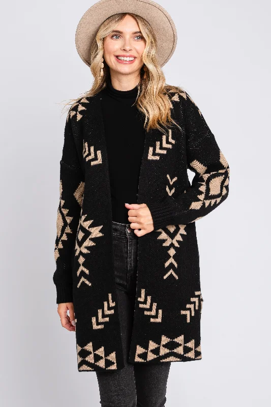 Women's Street Style Casual Wear Black Print Cardigan