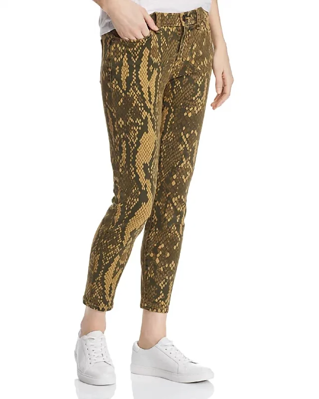 Women's Vintage-Inspired Outfit The Stiletto Snake Print Jeans In Burmese Python