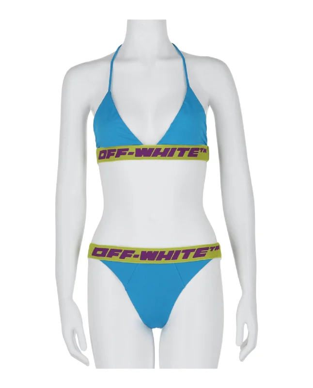 Women's Urban Clothing Logo Band Bikini Set