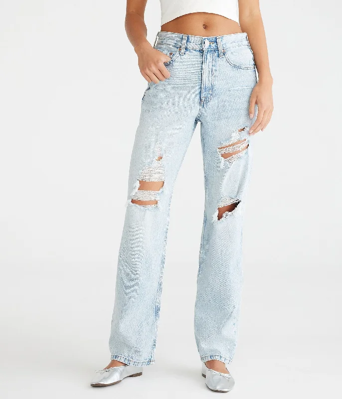 Modern Women's Fashion with Vintage Touches Aeropostale High-Rise Baggy Jean