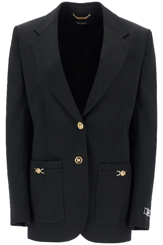 Casual Attire For Women Versace Women's Single-Breasted Wool Stretch Blazer