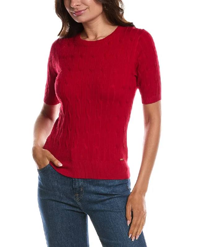 Women Wear Brands T tahari Cable Knit Top