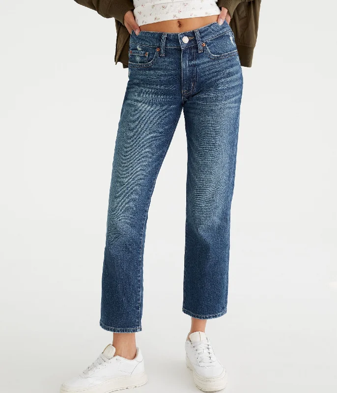 Sale Clothes Online Aeropostale Mid-Rise Straight Ankle Jean