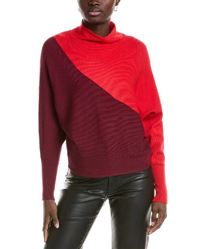 Best Boutiques Online T Tahari Funnel Neck Colorblock Sweater