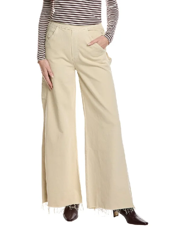 Women's Classic Attire MOTHER The Main Sail Sneak Fray Super High-Waist Linen-Blend Mojave Desert  Wide