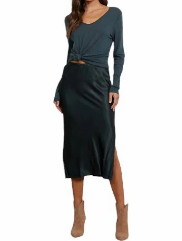 Women's Clothes Dorit Silky Slip Skirt In Pine