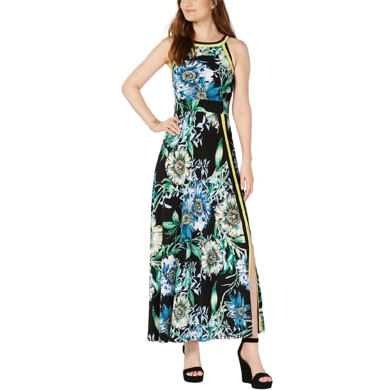 Sale Clothes Online I-N-C Womens Floral Maxi Dress, Blue, X-Small