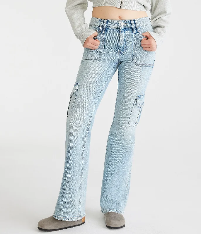 Early Bird Offer Aeropostale Flare Mid-Rise Cargo Jean