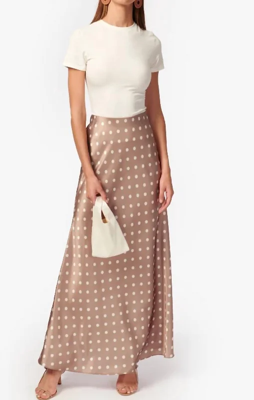 Women's Timeless Attire Prue Skirt In Macadamia Dot