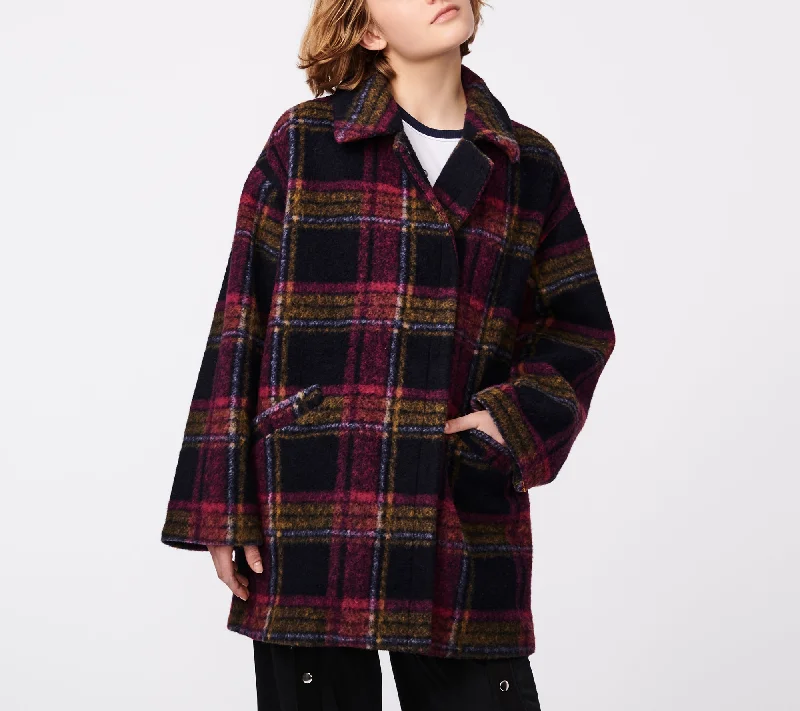 Comfortable Women's Outfits Plaid Wool coat