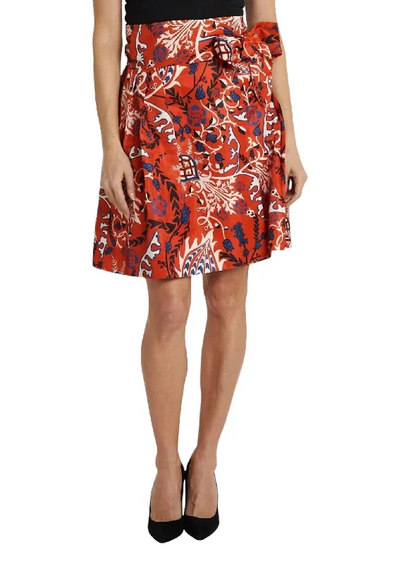 Clothes Woman Carrie Wrap Skirt In Red