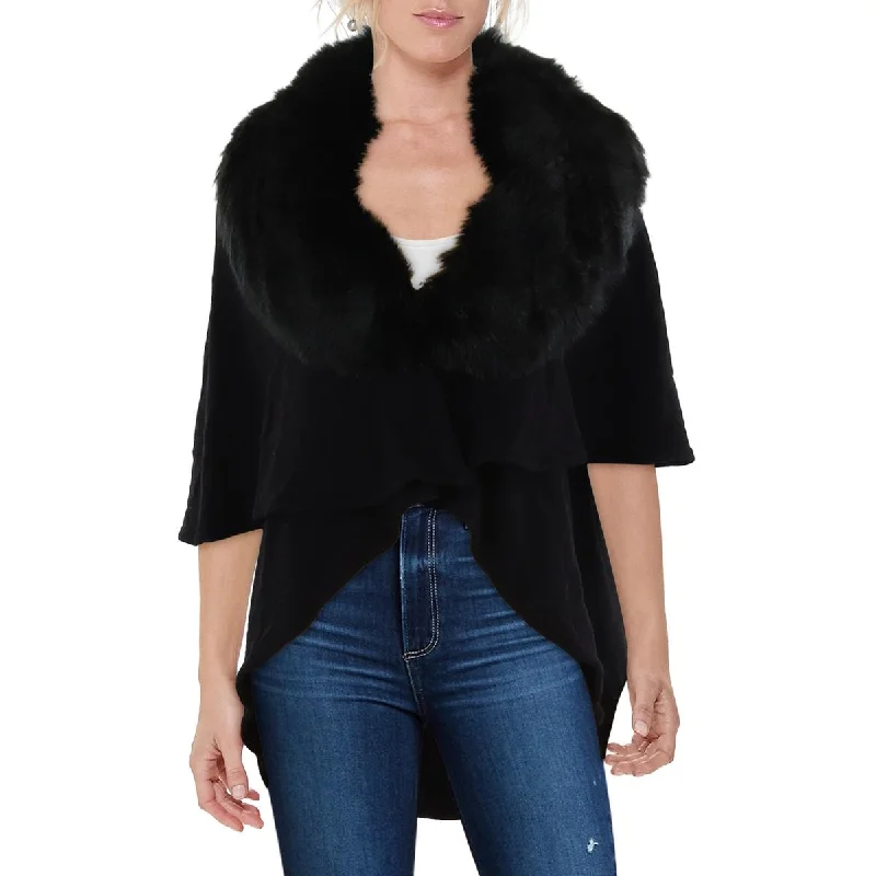 Women Wear Online Womens Faux Fur Trim Formal Cardigan Sweater