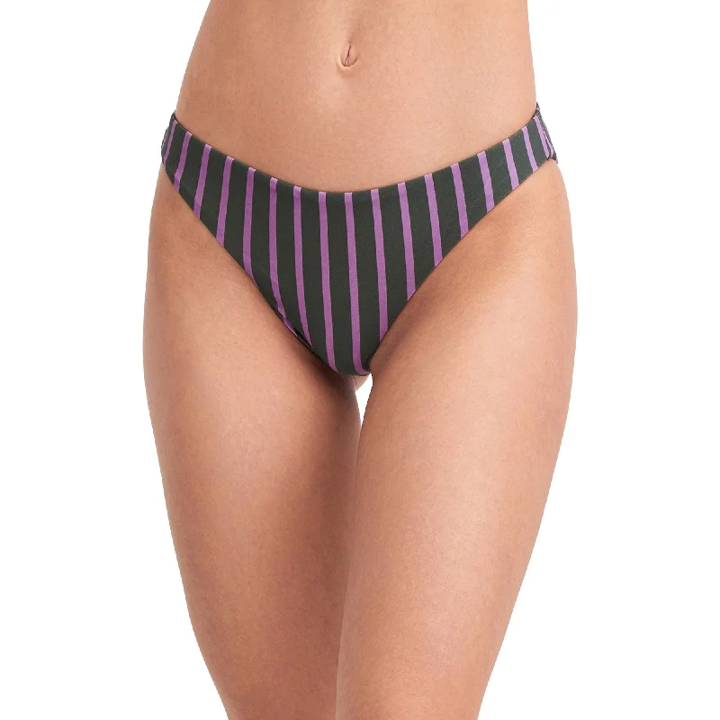 Women's Office Clothing Stripe Print Mid- Rise Swim Bottom