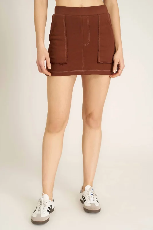 Women Online Clothing Boutiques Lillian Mini Skirt In Brown