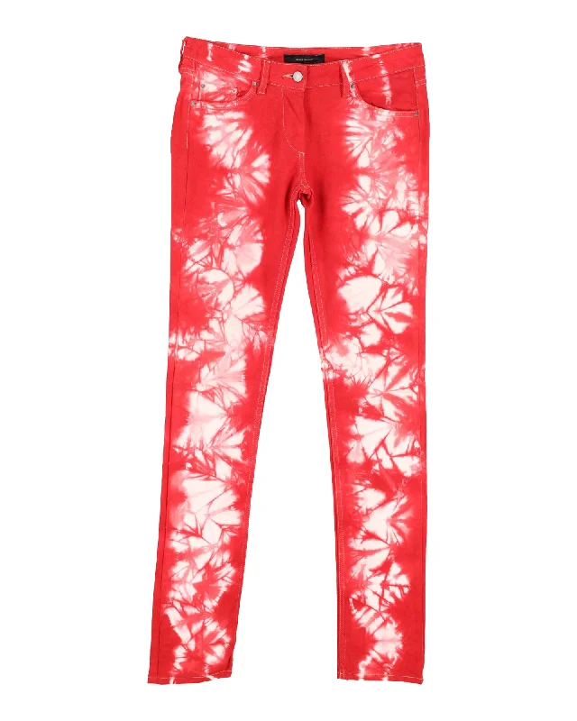 Top 10 Women's Online Clothing Stores Isabel Marant Tie-Dye Jeans in Red Cotton