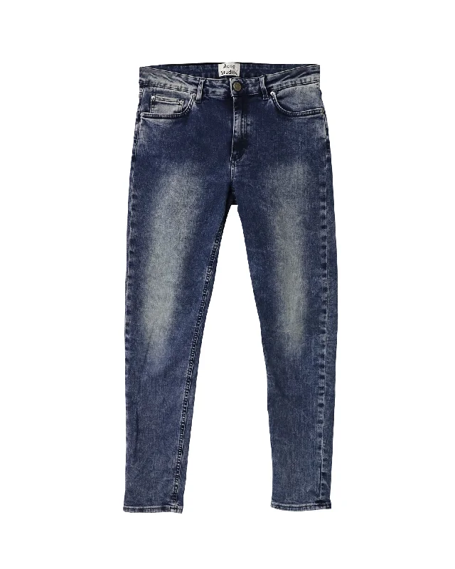 Chic Women's Clothing for Date Nights Acne Studios Skin 5 Skinny Jeans in Navy Blue Cotton Denim